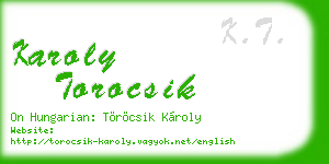 karoly torocsik business card