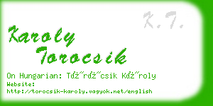 karoly torocsik business card